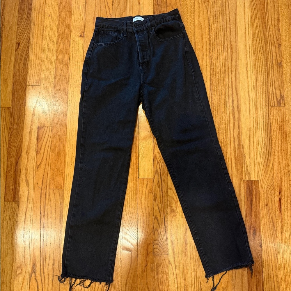 PacSun “Dad Jean” Like New Black Women’s Buttonfly, Frayed Hem Jeanss - 27